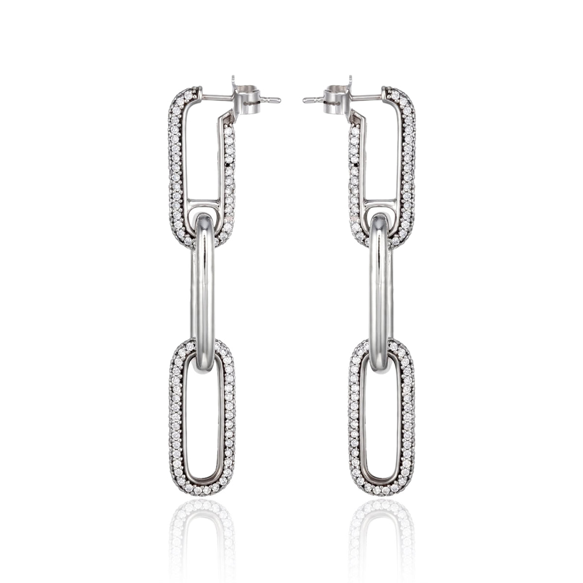 Chain-Link Statement Moissanite Earrings 285LV