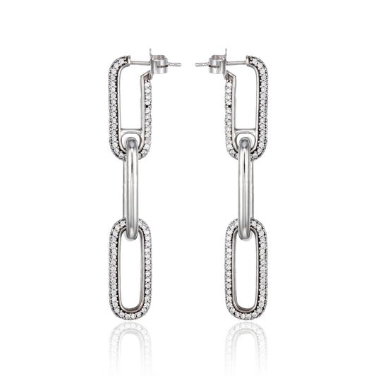 Chain-Link Statement Moissanite Earrings 285LV