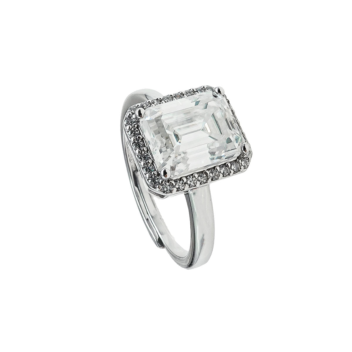 305LV Emerald Cut Pave Crystal 7.9mm