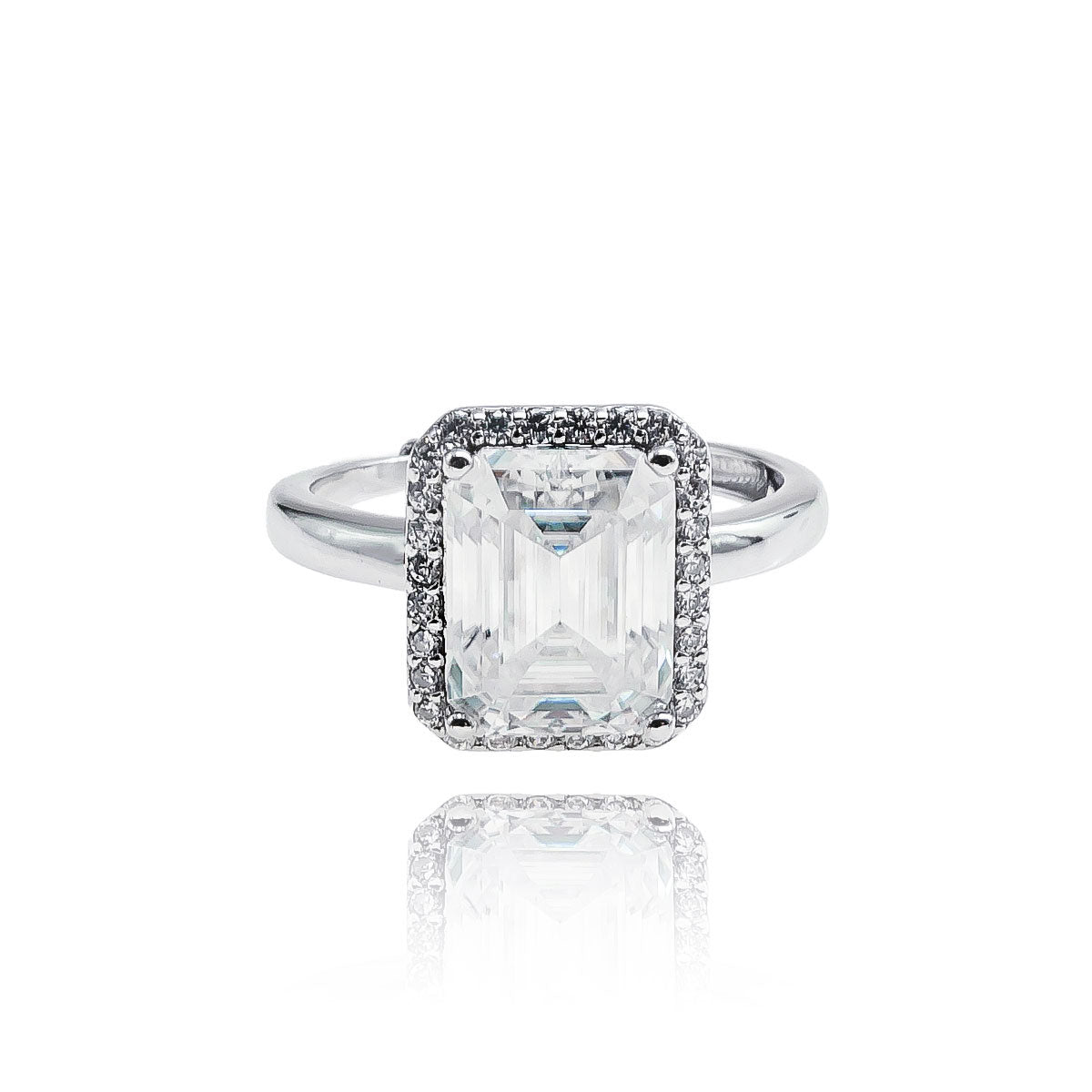 305LV Emerald Cut Pave Crystal 7.9mm