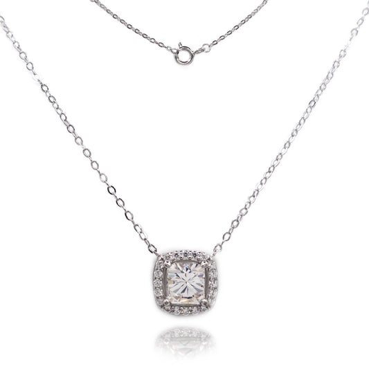 314LV Moissanite Princess Square Cut Necklace