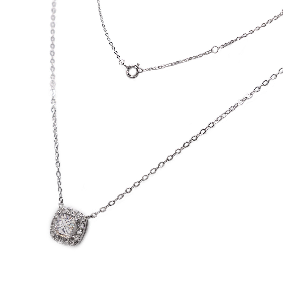 314LV Moissanite Princess Square Cut Necklace
