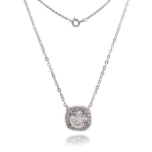 317LV Moissanite Round Cut Necklace