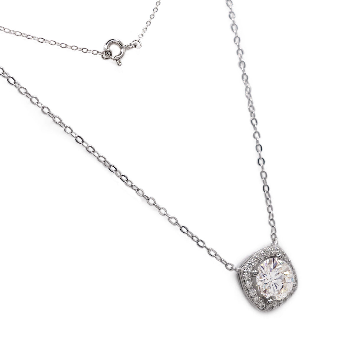 317LV Moissanite Round Cut Necklace