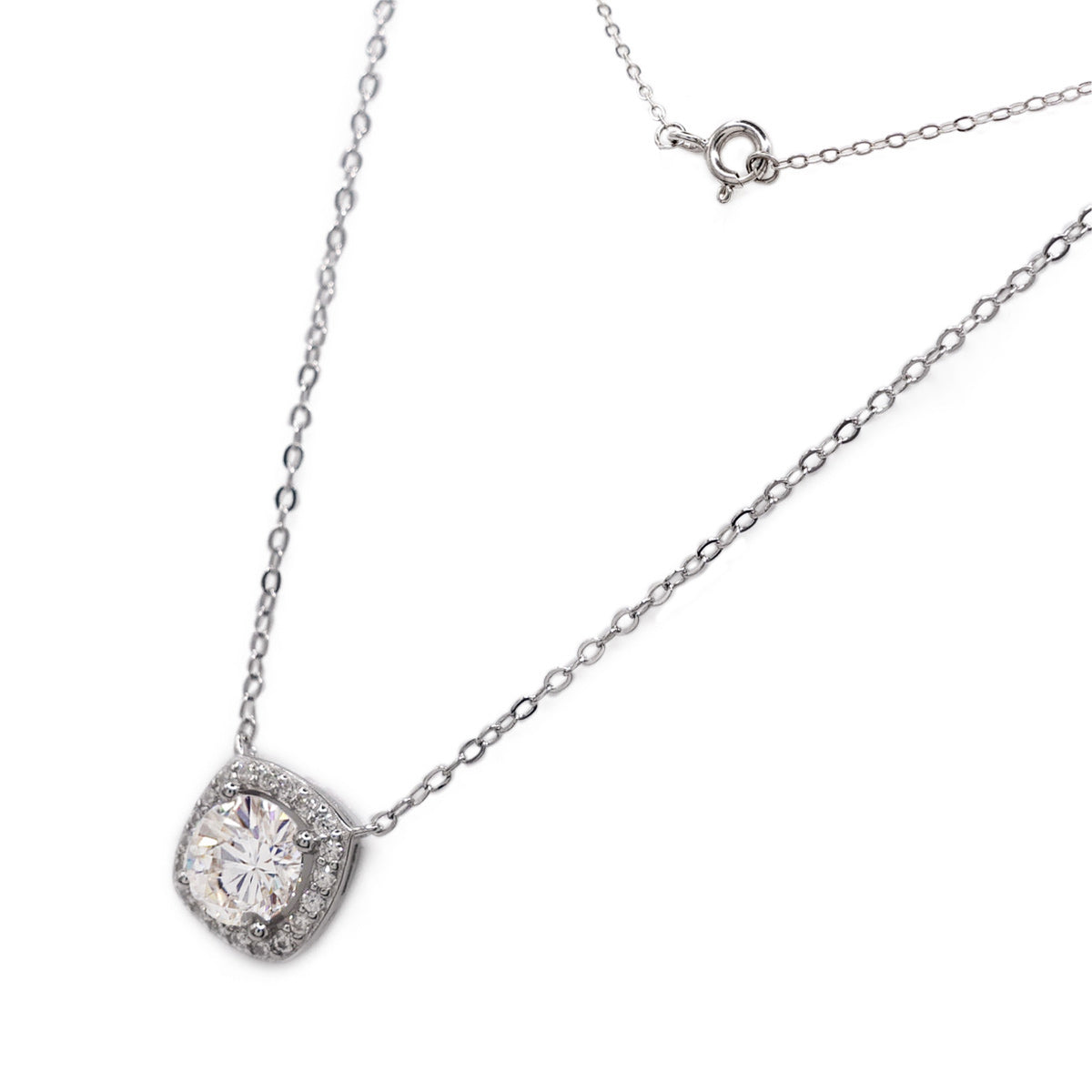 317LV Moissanite Round Cut Necklace