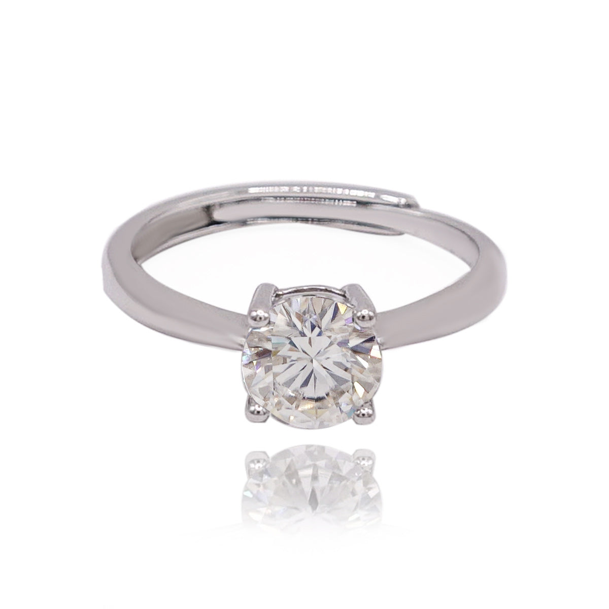 325LV Moissanite Round Cut Solitaire Engagement Ring
