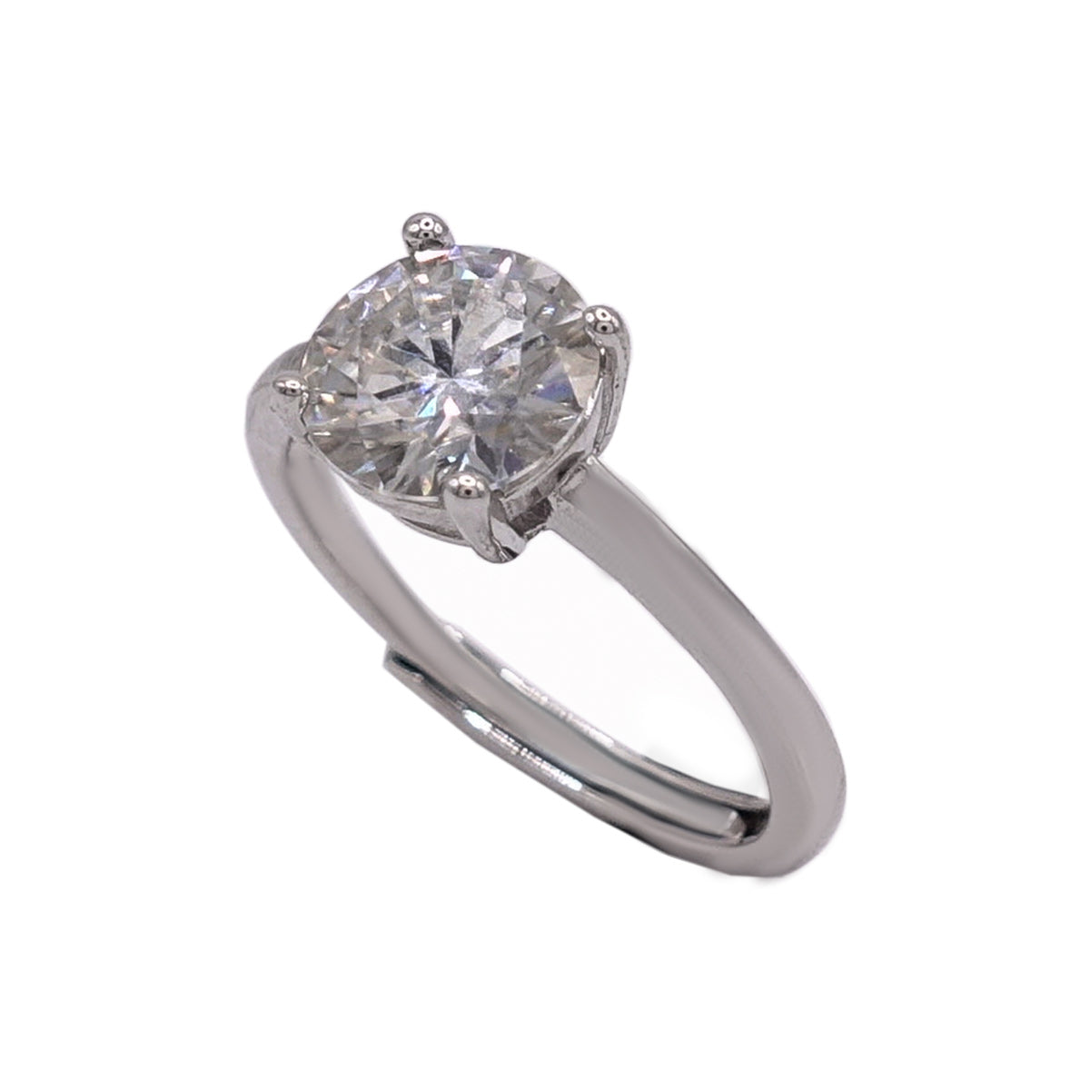 327LV Moissanite Round Cut Swarovski  Engagement Ring