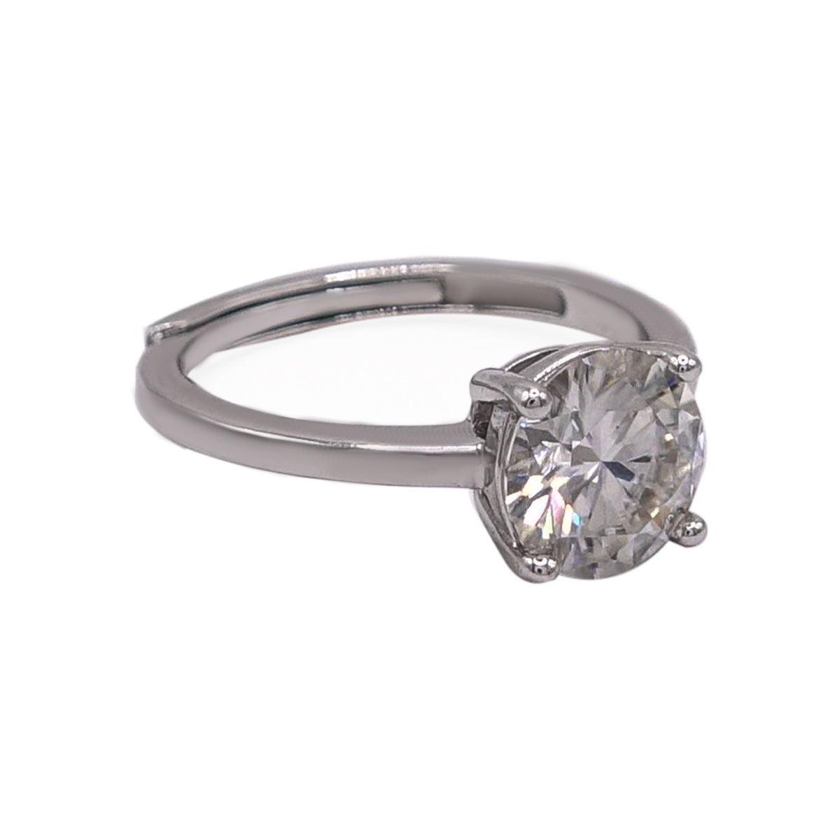 327LV Moissanite Round Cut Swarovski  Engagement Ring