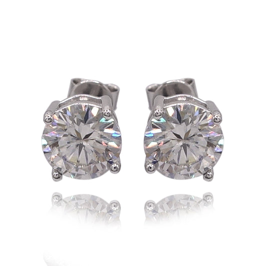 328LV Moissanite Round Cut Natural Stud Earrings