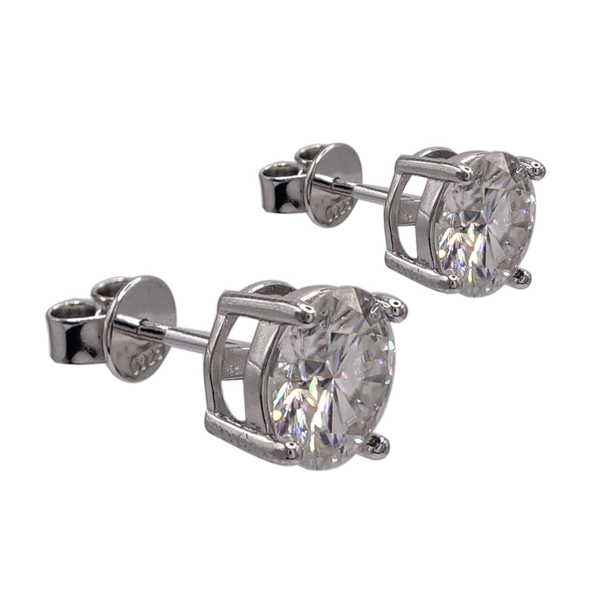 328LV Moissanite Round Cut Natural Stud Earrings
