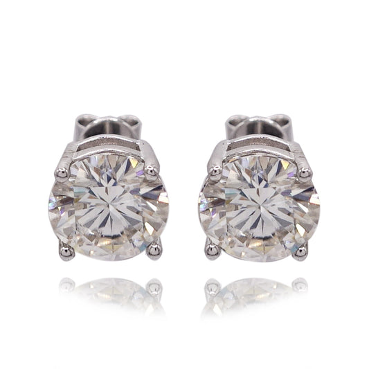331LV Moissanite Round Solitare Stud Earrings