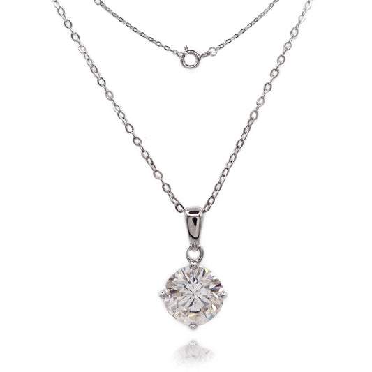 332LV Round Cut Moissanite Necklace