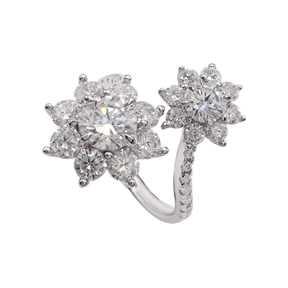 337LV Round Cut SunFlower Engagement Ring