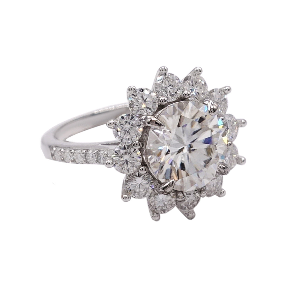 339LV Solitare Round Cut Paved Engagement Ring