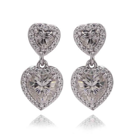 344LV Moissanite Heart Cut Stud Earrings