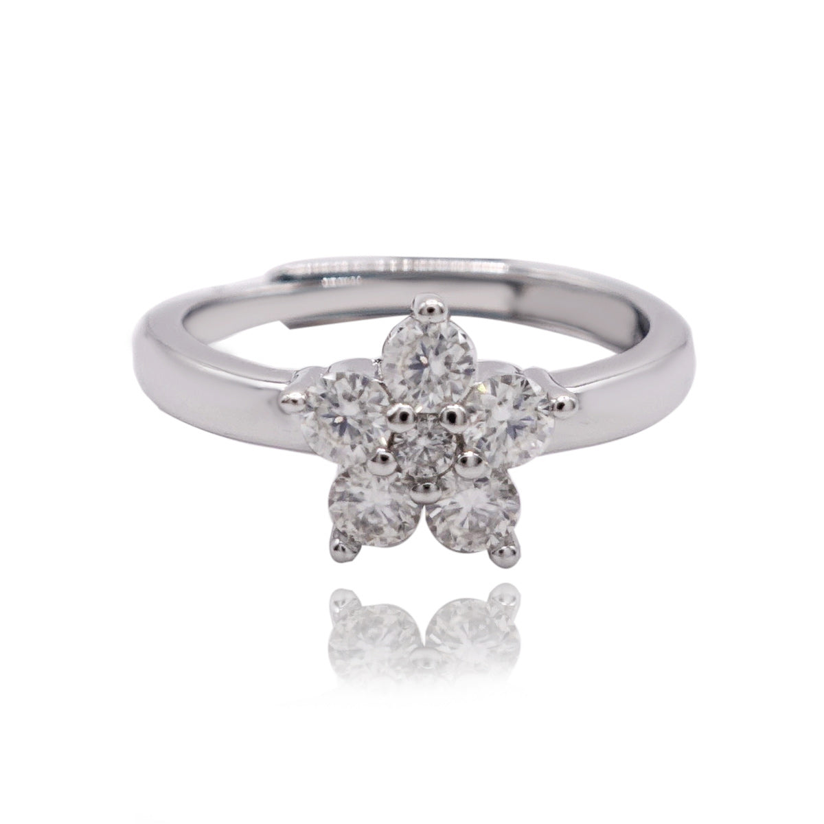 346LV Moissanite Flower Engagement Ring