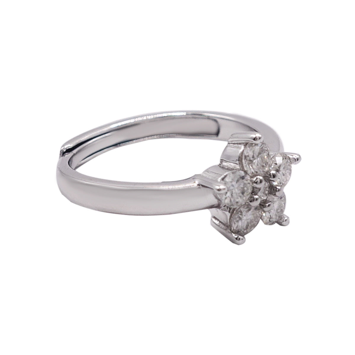 346LV Moissanite Flower Engagement Ring