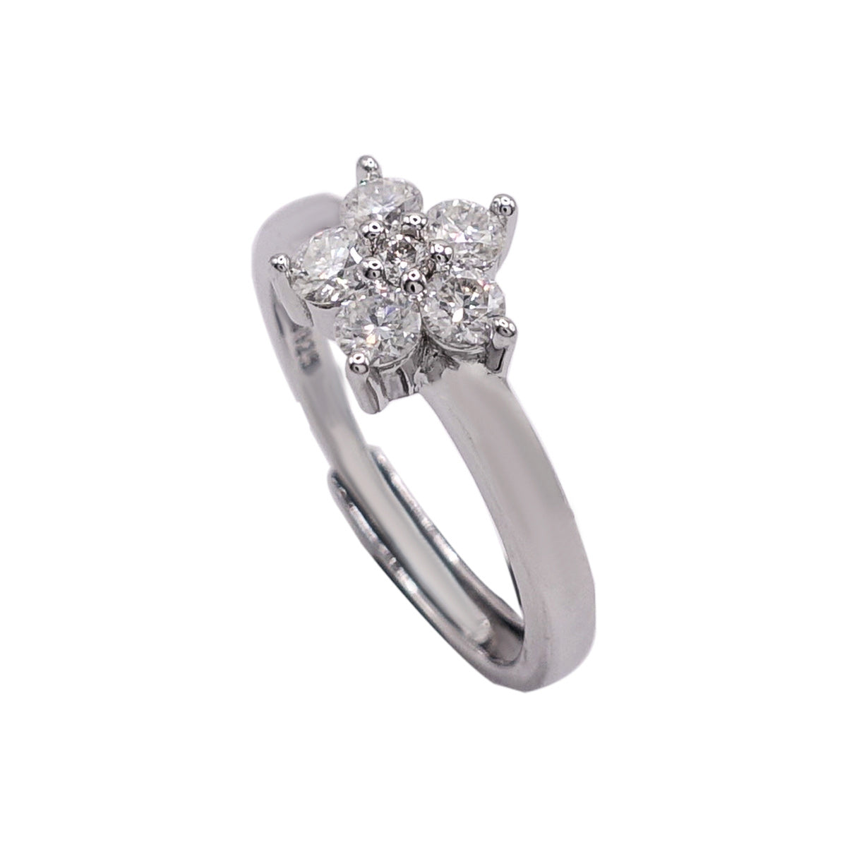 346LV Moissanite Flower Engagement Ring