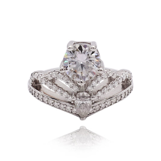 351LV Princess-Cut Moissanite Engagement Ring