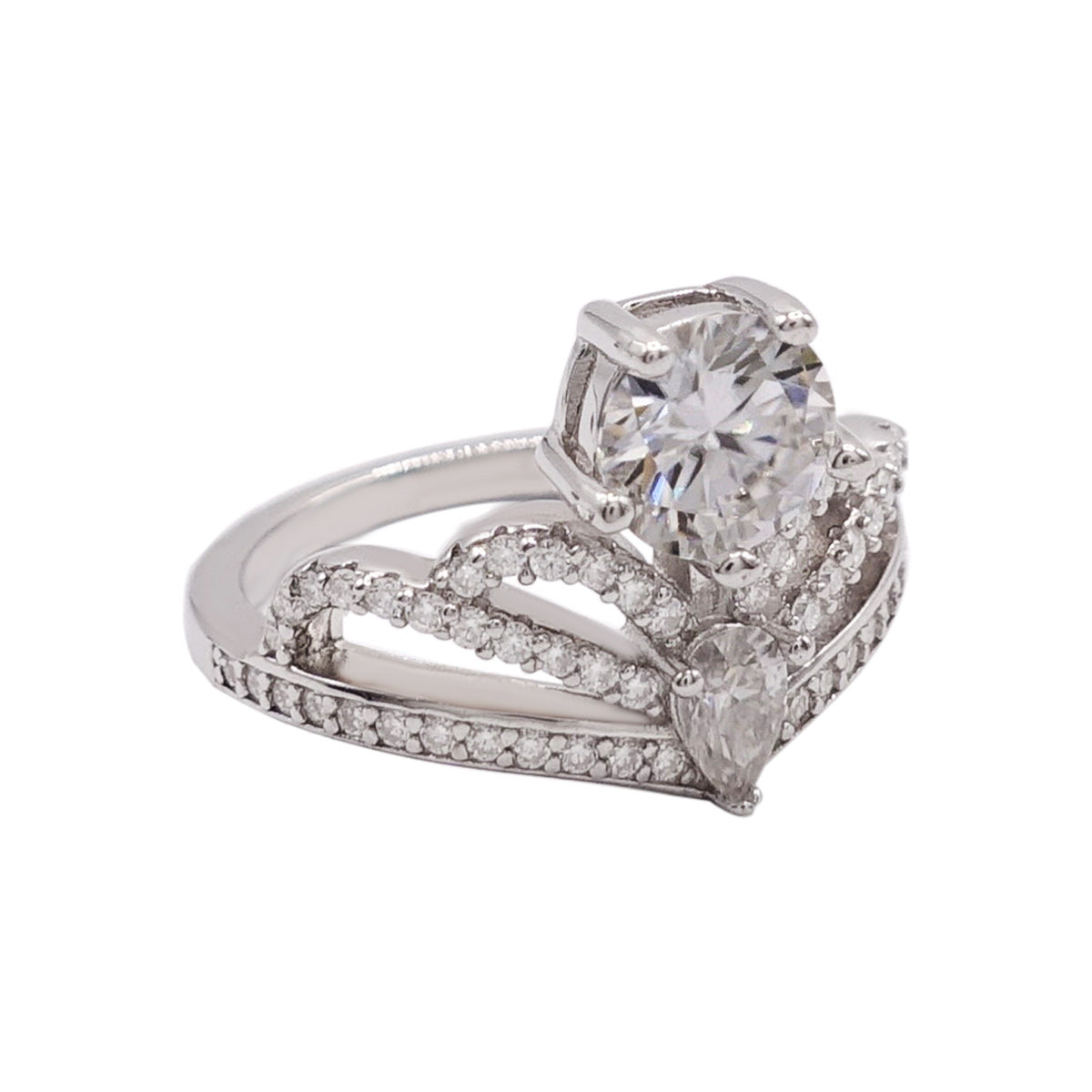 351LV Princess-Cut Moissanite Engagement Ring