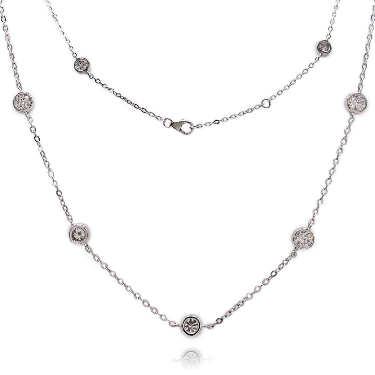 352LV Moissanite  Round Cut Necklace