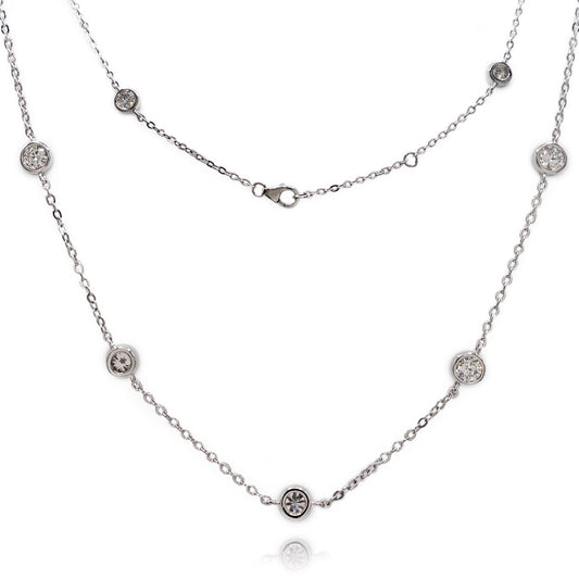 352LV Moissanite  Round Cut Necklace