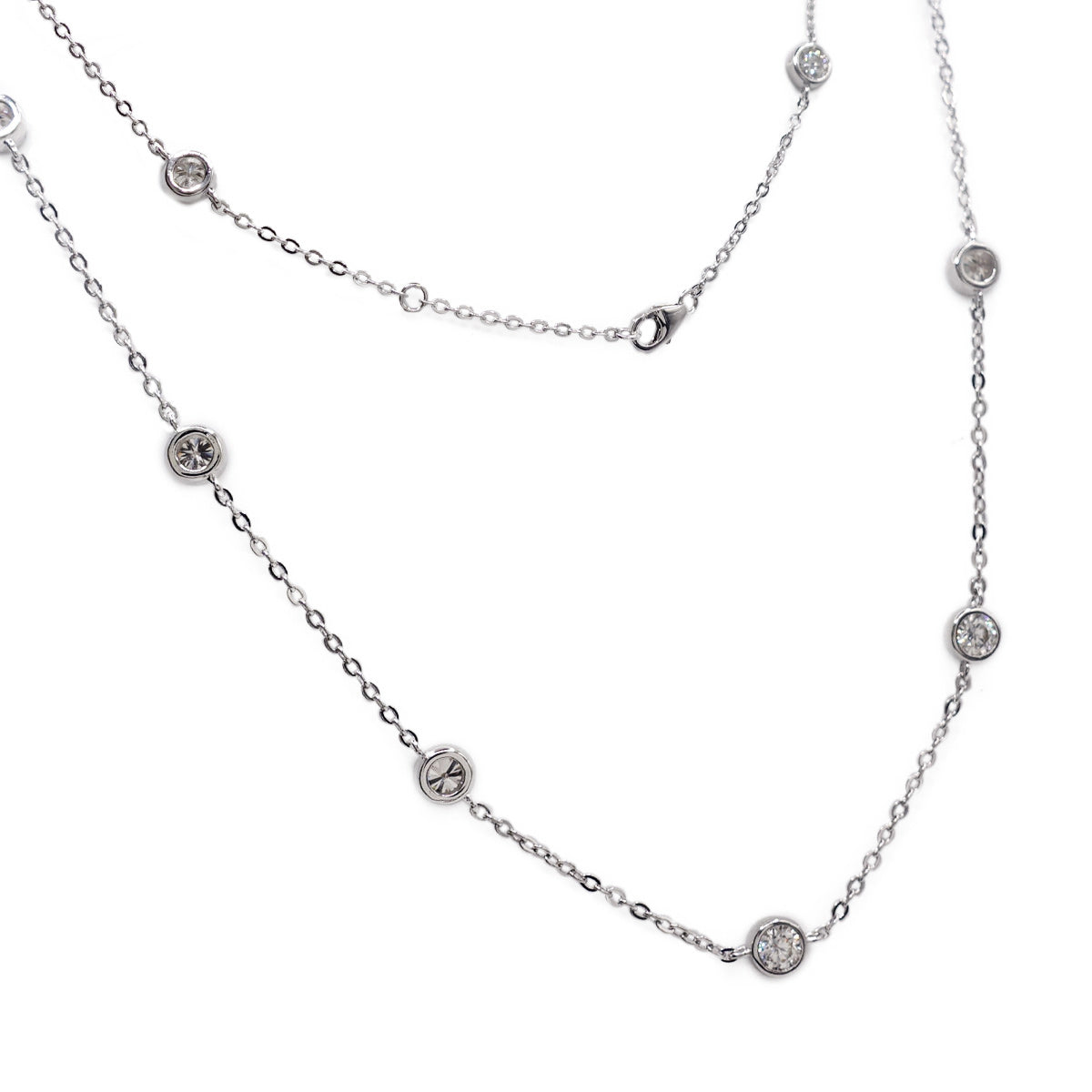 352LV Moissanite  Round Cut Necklace