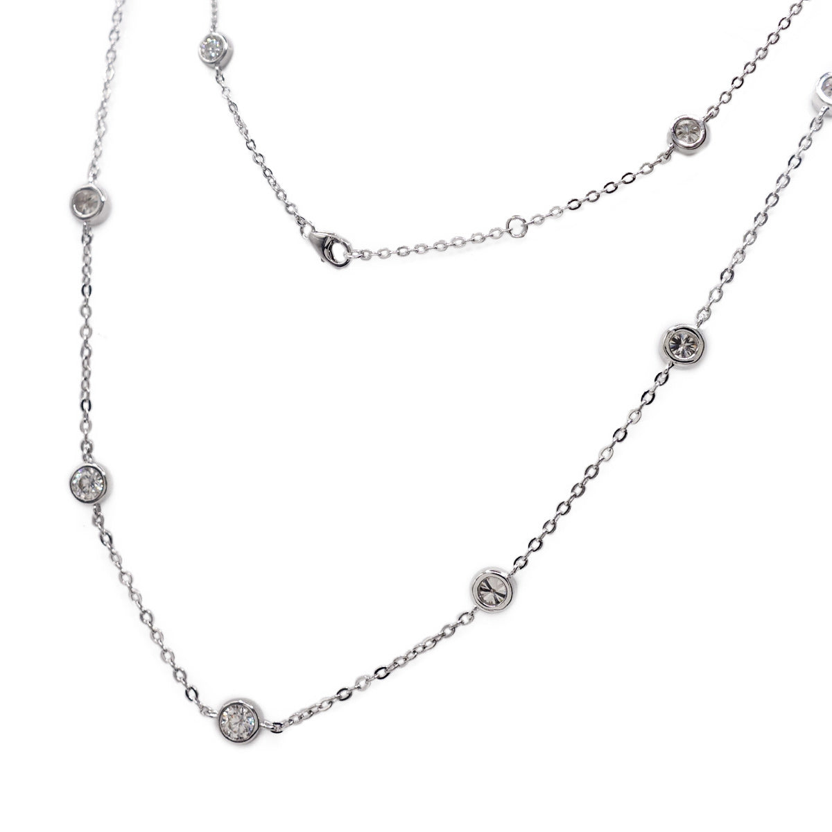 352LV Moissanite  Round Cut Necklace