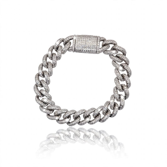 Interlocking Pavé Cuban Moissanite Link Bracelet 361LV