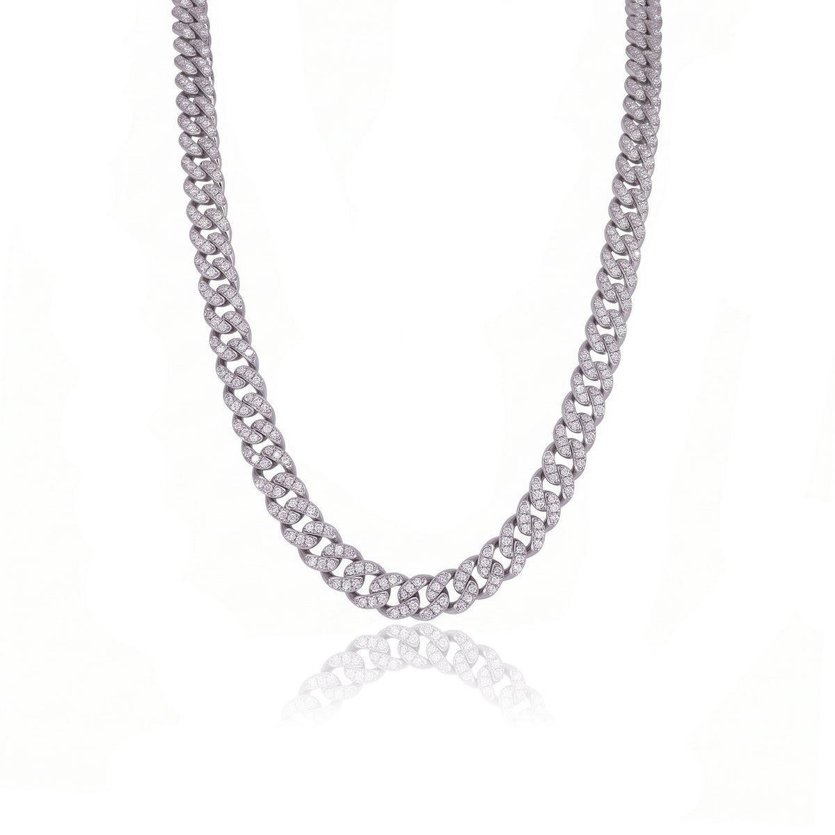 Pavé Curb Link Moissanite Necklace 364LV18