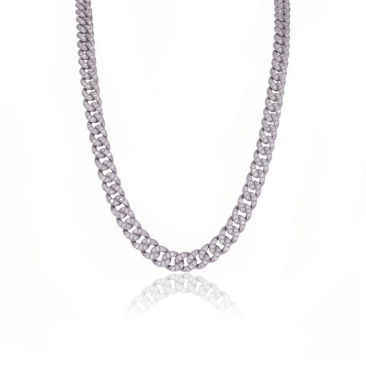 Pavé Curb Link Moissanite Necklace 364LV18