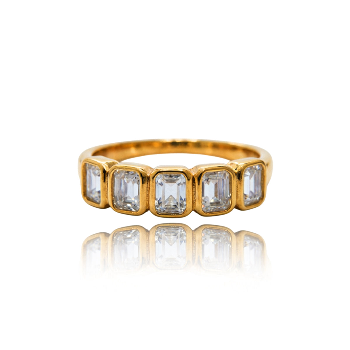 Five-Stone Vista Gold White Ring 372LV