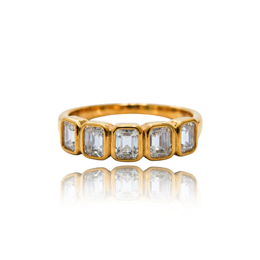 Five-Stone Vista Gold White Ring 372LV