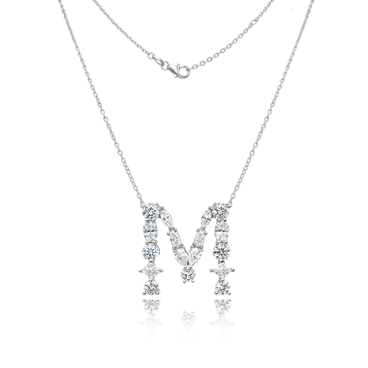 Letter "M" Moissianite Pendant Necklace 382LVM