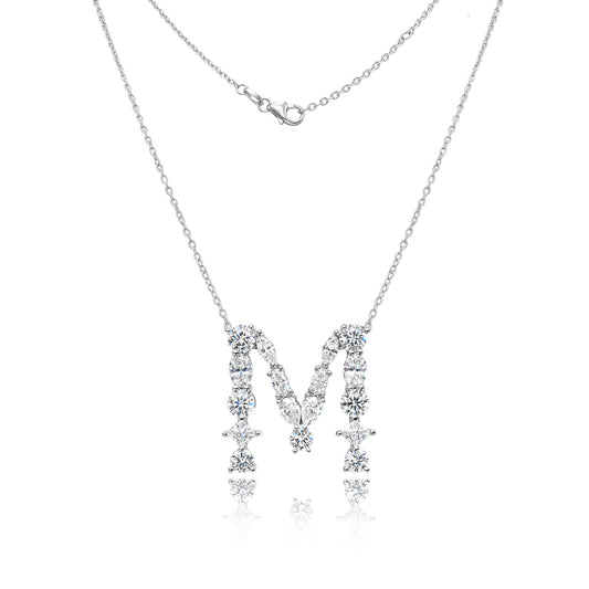 Letter "M" Moissianite Pendant Necklace 382LVM