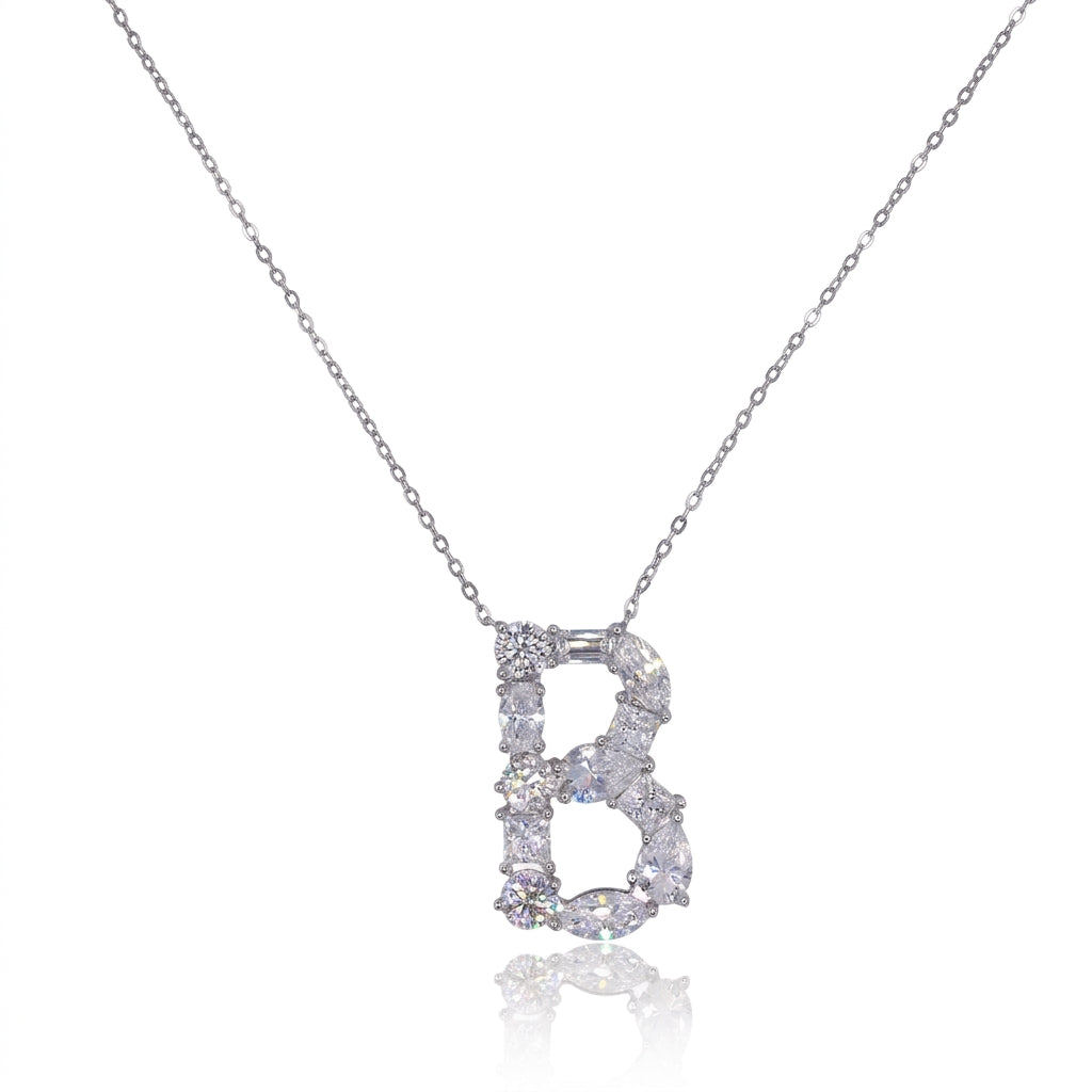 Letter "B" Moissianite Pendant Necklace 385LVB