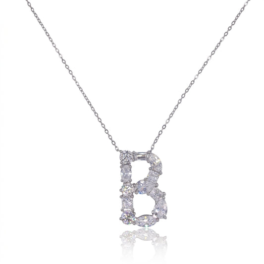 Letter "B" Moissianite Pendant Necklace 385LVB