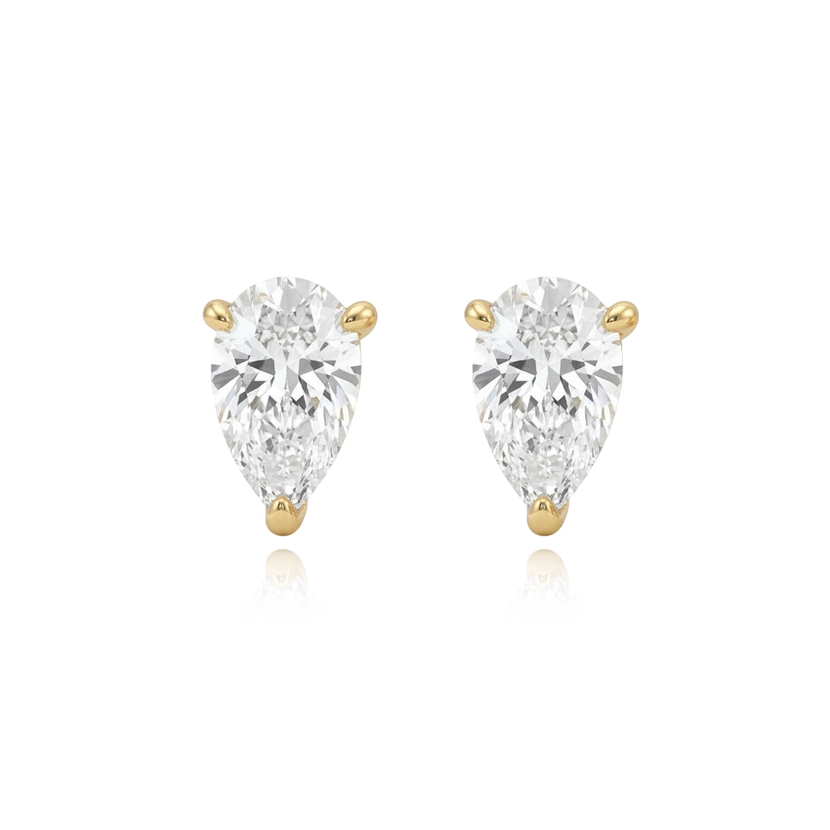 Pear Moissanite Gold Stud Earrings 392LV