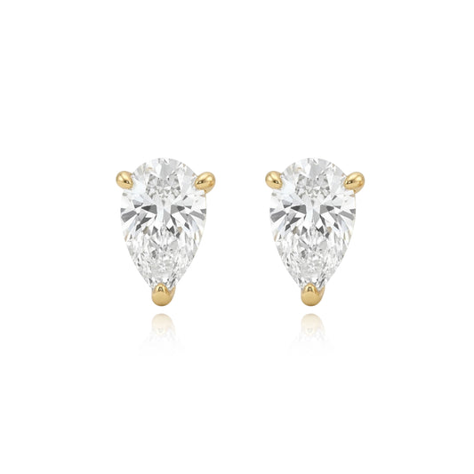 Pear Moissanite Gold Stud Earrings 392LV