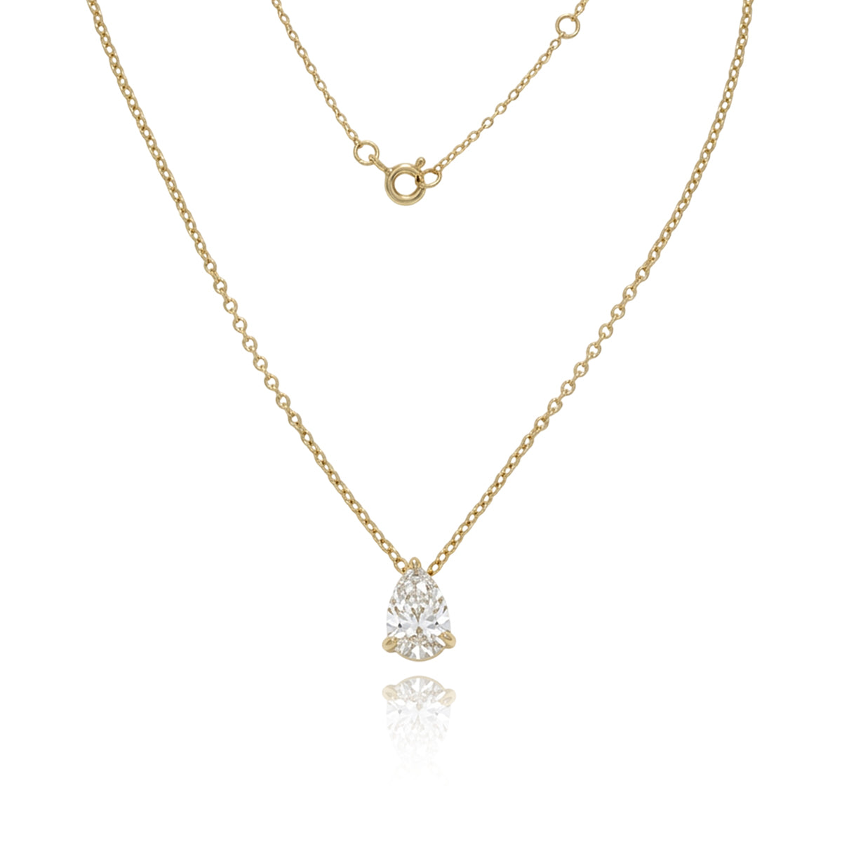 Pear Moissanite Pendant Gold Necklace 394LV