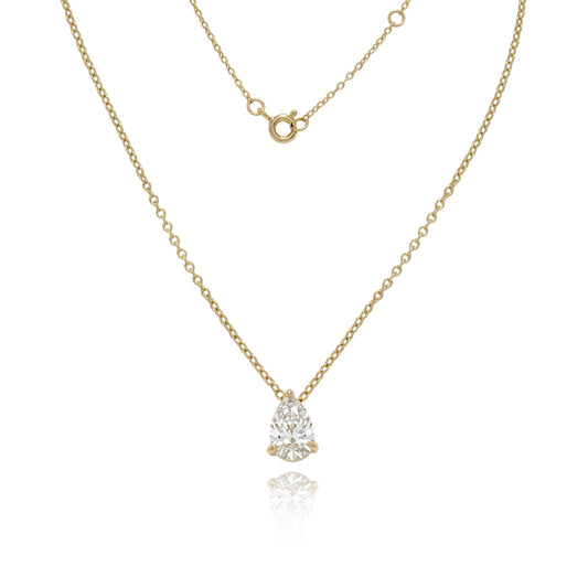 Pear Moissanite Pendant Gold Necklace 394LV