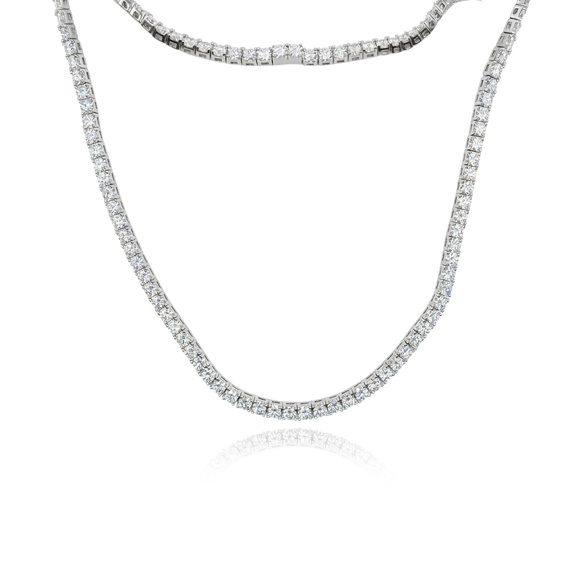 Square-Cut Moissanite Tennis Necklace 402LV18