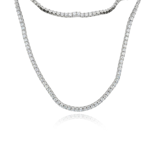 Square-Cut Moissanite Tennis Necklace 402LV18