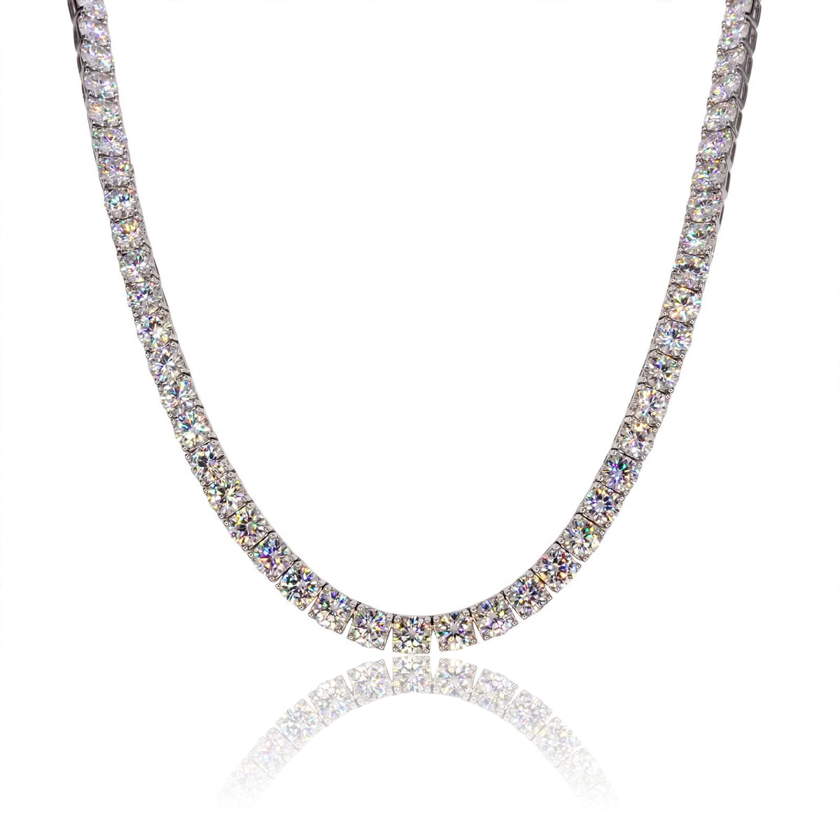 Continuous Round Gemstone Moissanite Tennis Necklace 403LV18