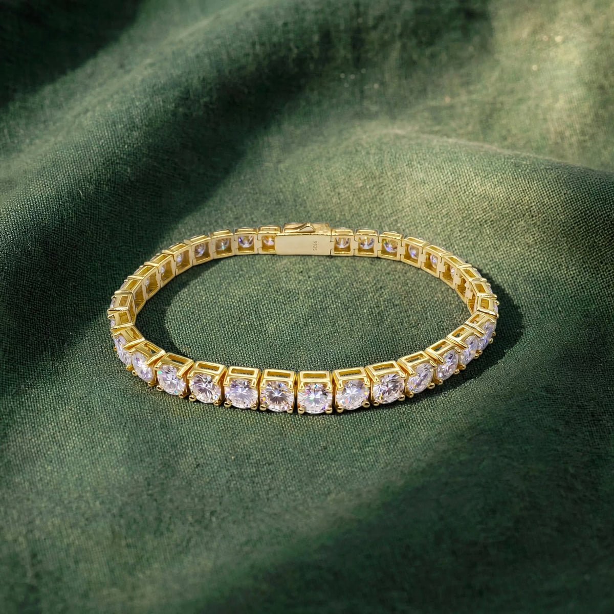 Classic Tennis Gold Plated Moissanite Bracelet
