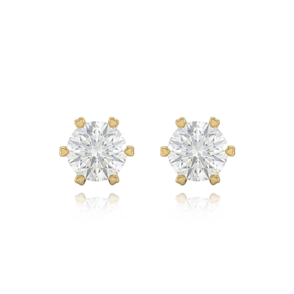 Round-Cut Moissanite Solitaire Studs 418LV