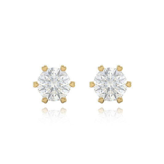 Round-Cut Moissanite Solitaire Studs 418LV