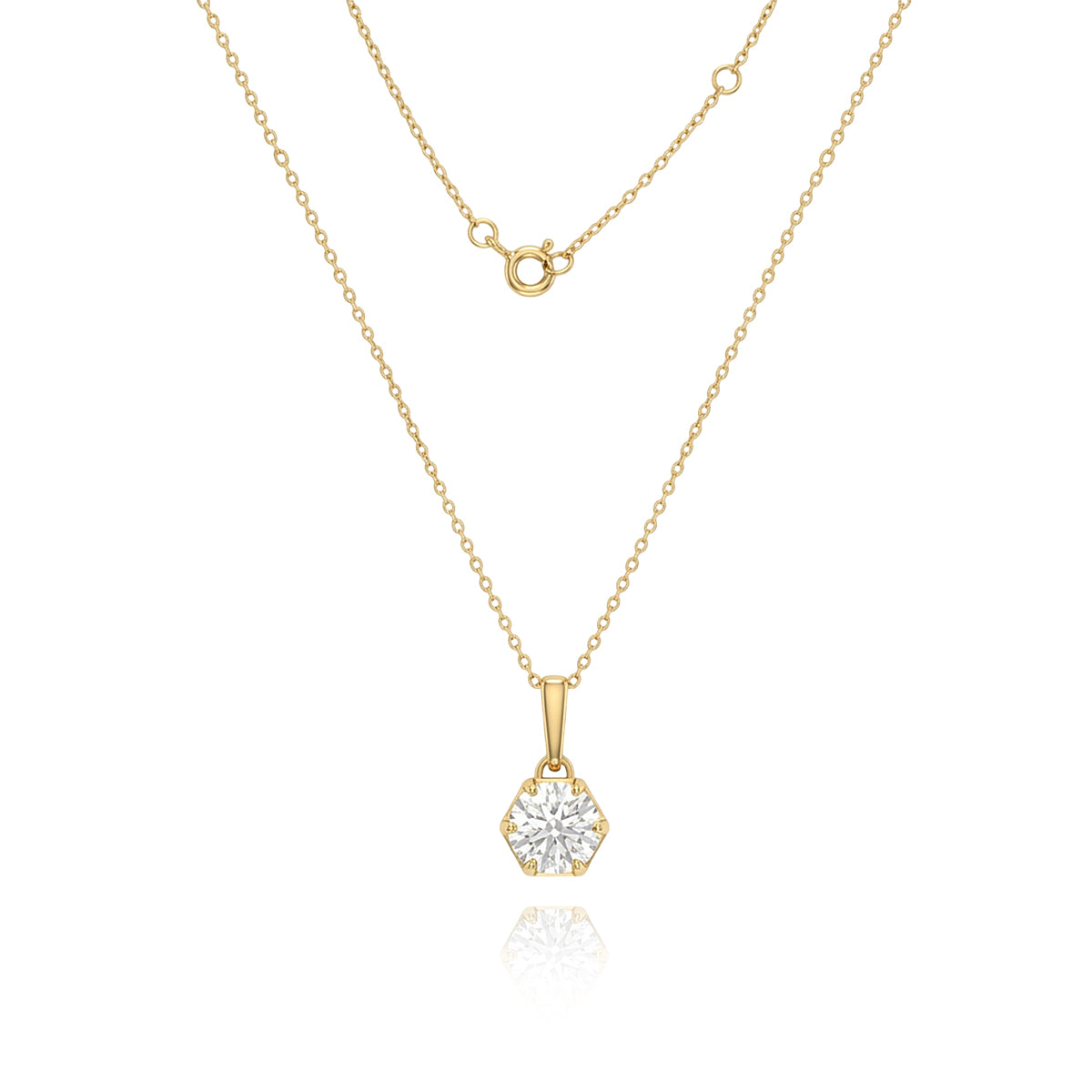 Round-Cut Solitaire Gold Necklace 419LV