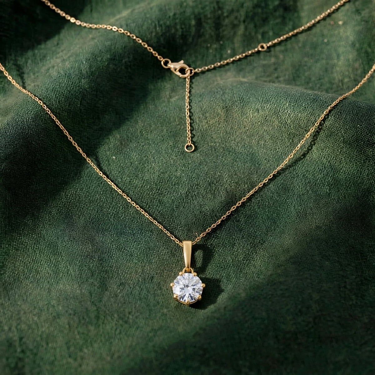 Minimalist Round Solitaire Moissanite Pendant Necklace 422LV