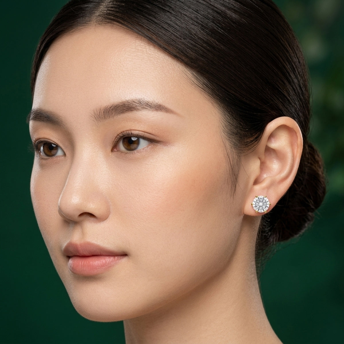 Radiant Solitaire Yellow Gold Studs 427LV